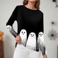 thumbnail image 3 of Satingcolo Halloween Shirts Women Long Sleeve Crewneck Casual Dressy Tops Funny Graphic Halloween Costumes Fall Fashion Outfits Dark Gray M, 3 of 4