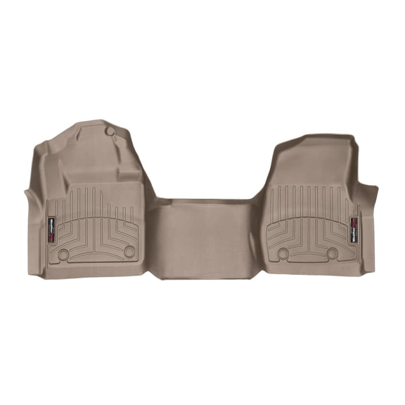 WeatherTech Custom Fit FloorLiners compatible with 2020-2022 Ford Super Duty - 1st Row - Over The Hump, Tan