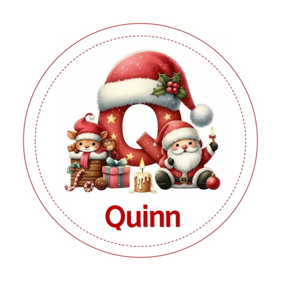 cpengpj 90Pcs Personalized Christmas Stickers with Custom Names, Waterproof Holiday Gift Labels for Festive Decor, 6 Initials Customizable, Strong Adhesive (Red/Green)