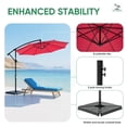 thumbnail image 4 of Gianna 10ft Offset Hanging Outdoor Patio Umbrella with Base Stand Rotate and Tilt, 8 Ribs, UV Protection for Pool Garden Backyard Market, Red, 4 of 7