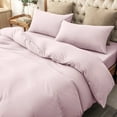 thumbnail image 2 of PURE ERA Duvet Cover Set Jersey Knit Cotton 100%,Ultra Soft 3Piece Bedding Set(Queen, Solid Sakura Pink), 2 of 7