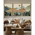 thumbnail image 4 of SHENIFY Set Lake Sunrise Pine Tree Forest Landscape Mountain Wall Art 16x24in3pcs Natural Framed Nature Scenry Wilderness Farmhouse Rustic Modern Art Decorative for Living Room Bedroom, 4 of 5