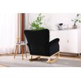 thumbnail image 5 of Rocking Chair Nursery, Velvet Upholstered Glider Rocker with Button Tufted Thick Backrest, Comfy Reading Chair Modern Rocking Accent Chairs Glider Recliner for Living Room, Nursery, Bedroom, Black, 5 of 9