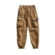 thumbnail image 2 of Pantalones largos de moda para hombre, casuales, de color sólido, cargo, con bolsillos y cremallera, cintura elástica, pantalones largos de algodón para hombre., 2 of 9