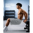 thumbnail image 7 of NY Threads Men's Athletic Shorts Quick Dry Loose-Fit Lightweight Running Workout Gym Shorts with Pockets, XX-Large, Medium Grey, 7 of 7
