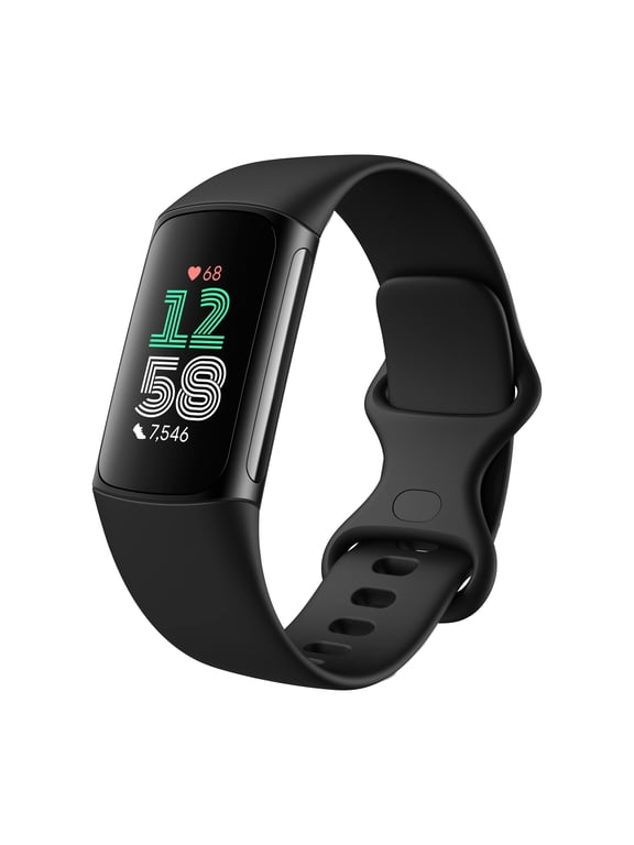(Open Box) Fitbit Charge 6 Fitness Tracker with Heart Rate, GPS, Premium Membership, Health Tools, Obsidian/Black, Unisex, Adult