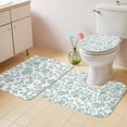 thumbnail image 2 of Spring Flower Bath Mat 3 Piece Bathroom Rug Set, Vintage Farmhouse Turquoise Boho Leaf Non Slip Bath Rug Contour Mat and Toilet Lid Cover, Absorbent Shower Mats Soft Bath Rugs and Mats Sets, 2 of 8