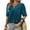 Blue, variant on Your-Sty Womens Summer Tops 2025 Pleated V Neck T Shirts Short Sleeve Blouses Ruffle Flowy Tunics S-2XL