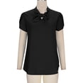 thumbnail image 4 of Vmvidoty Womens Tied Tops V Neck Short Sleeve Summer Shirts Babydoll Tops Dressy Casual Blouses Black XXL, 4 of 9