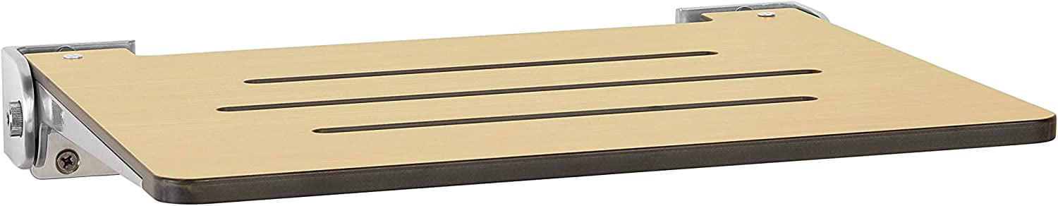 Slimline Teak Folding Wall Mount Shower Bench Seat