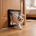 thumbnail image 4 of Cat Door Flap, Cat Door for Interior Exterior Door (Outer Size 7.7" x 7.5"), 4-Way Locking Flap for Cats & Dogs, Weatherproof Pet Door (M, Black), 4 of 7