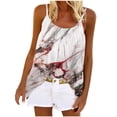 thumbnail image 2 of Tops for Women Trendy GaThRRgYP Summer Womens Tank Tops,2025 Women's Spring and Summer New Tank Eyelet Embroidery Neck Independence Day Print Casual Fashion Top Red XXXL, 2 of 5