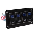 thumbnail image 4 of On Off Toggle Switch Panel, 5 Pins Easy Installation DC12V-24V 4 Gang Rocker Switch Panel Aluminum Alloy  For UTV, 4 of 8