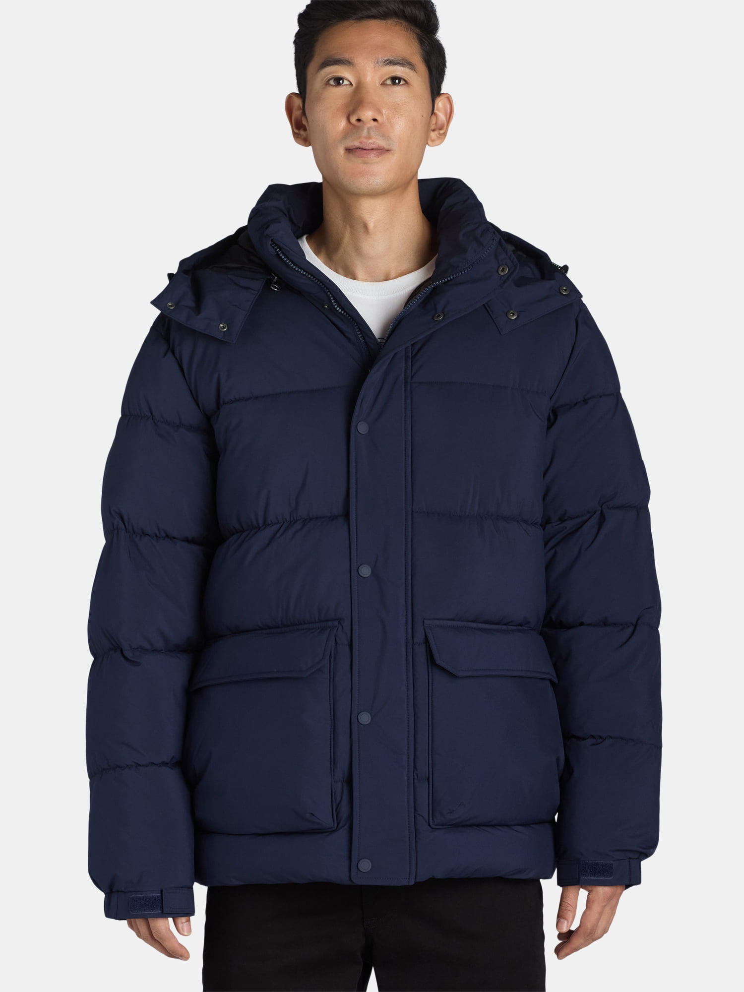 Ozark Trail Men's & Big Men's Puffer Jacket with Hood, Sizes S-3XL