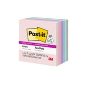 Post-it Recycled Super Sticky Notes, 3 in x 3 in, Wanderlust Pastels , 6 Pads