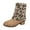 Khaki, variant on Women's Boots Autumn/Winter Warm Leopard Print Boots with Thickened Leg Covers for Cozy Comfort and Style