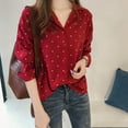 thumbnail image 5 of TODOZO Womens Long Sleeve Button Down Shirts Classic Work Blouse Stretch Formal Casual Dress Shirt Polka Dot Shirts for Women Shirts for Women Trendy Summer Blouses for Women Casual Red Xxl, 5 of 9