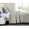 thumbnail image 3 of Chezmoi Collection Yuma 3-Piece 100% Cotton Quilt Set Queen Size, Natural, Modern Geometric Rectangle Stitched Quilt Washed Cotton Bedspread Set for All Season, 3 of 9