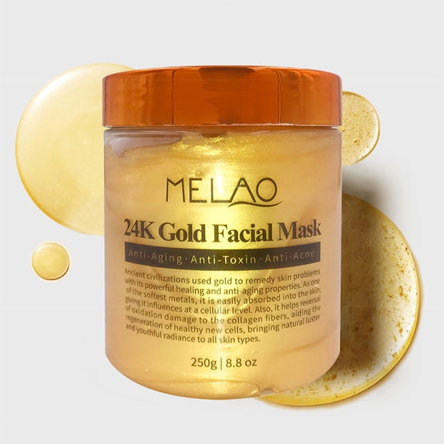 Mascarilla facial de oro hidratante y eliminadora de piel muerta de 24 quilates