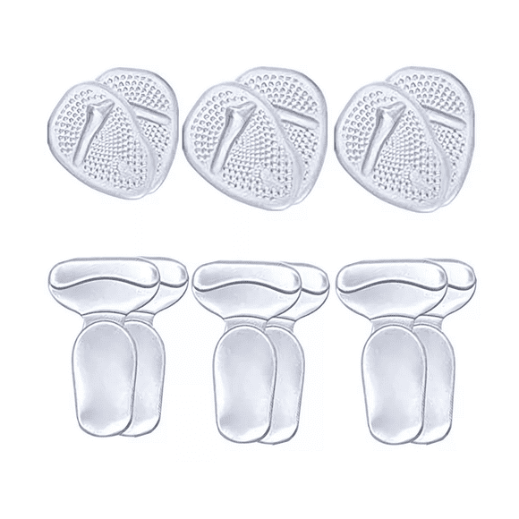 Almohadillas Tacón Y Plantilla De Gel Alivia El Dolor 6 Pzs transparente