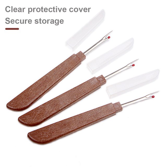 pitrice 4 Pieces Steel Plastic Handle Seam Ripper Craft Stitch Unpicker Thread Sewing Threads Cross-stitch Accessory Needlework Supplies Large