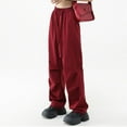 thumbnail image 4 of Rovga Women Pants Overalls High Waist Wide Leg Straight Casual Trousers Pants Breathable Fashion Sweatpants Stylish Streetwear, 4 of 6