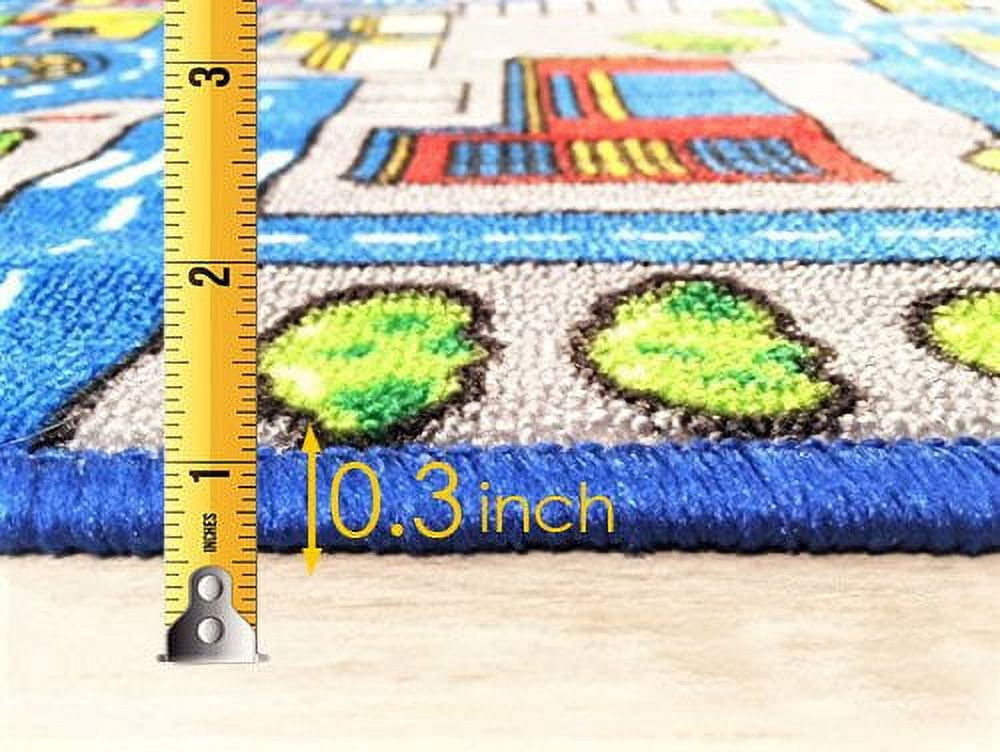 Kids Car Road Rugs City Map Play mat for Classroom/Baby Room Non-Slip Rubber Back