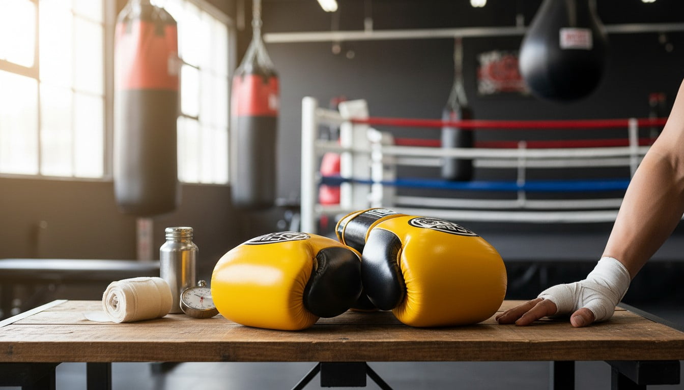 ProBoxing® Leather Boxing Gloves – (Yellow & Black) (12oz) Training Boxing Gloves for Boxing, MMA, Muay Thai & Sparring – Durable Genuine Leather, Wrist Support, Impact Protection
