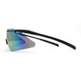 thumbnail image 4 of Color Mirror Minimalist Half Rim Shield Sport Wrap Around Sunglasses Black Orange Mirror, 4 of 4