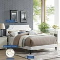 thumbnail image 5 of Modway Corene Vinyl Queen Platform Bed with Squared Tapered Legs in White, 5 of 6