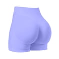 thumbnail image 2 of FRSASU Women's Workout Impact Shorts Lightweight High Waist Scrunch Solid Color Seamless Booty Biker Gym Shorts Purple, 2 of 7