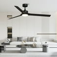 thumbnail image 5 of Bright Corners 60 Inch Downrod Ceiling Fans with Lights and Remote Control, Modern Outdoor Indoor Black 3 Blades LED Lights Smart Ceiling Fans for Bedroom, Living Room, and Patios, 5 of 5