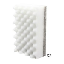 Btomtd 7pcs Wave Textured Sponge Dishwand Double Sided Kitchen Sponges Block for Dishwashing Pot Brush Cleaning Sponge Set, White