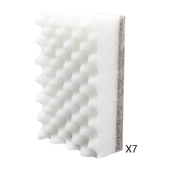 7 Piece Dishwashing Sponge Block Double Sided Kitchen Cleaning Brush Wave Shaped Magics Eraser Household Pot Brush Dishwashing Sponge
