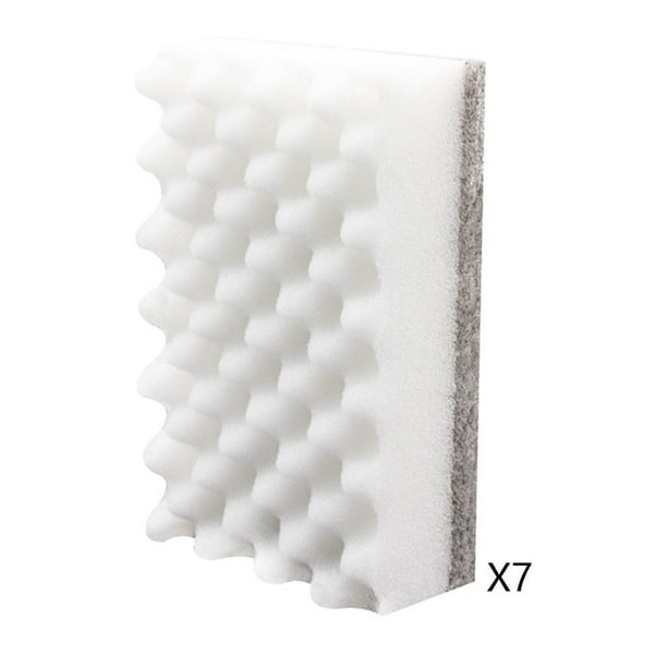 Yhmxh Bloque de esponja para lavavajillas de 7 piezas, cepillo de limpieza de cocina de doble cara con forma de onda, borrador mágico, cepillo para ollas para el hogar, esponja para lavavajillas