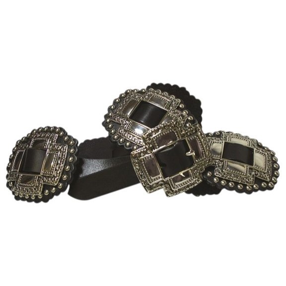 Roper Womens Cross Concho Belt S Black