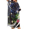 thumbnail image 4 of HELLHERO Polyester Long Kimono Swimsuit Cover Up for Casual Outfit Lightweight Free Size Bathing Suit Cover Up Floral, 4 of 6