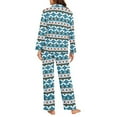 thumbnail image 4 of FOR U DESIGNS Aztec Tribal Womens Pajama Sets Long Sleeve Sleepwear Button Down Shirt 2 Piece Size L Nightwear Soft PJ Lounge Set Womens Button Front Jogger, 4 of 7