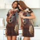 thumbnail image 4 of Easygdp Fluffy Alpaca Mountain Meadow Camisón de manga corta para mujer, informal, estampado, 4 of 6