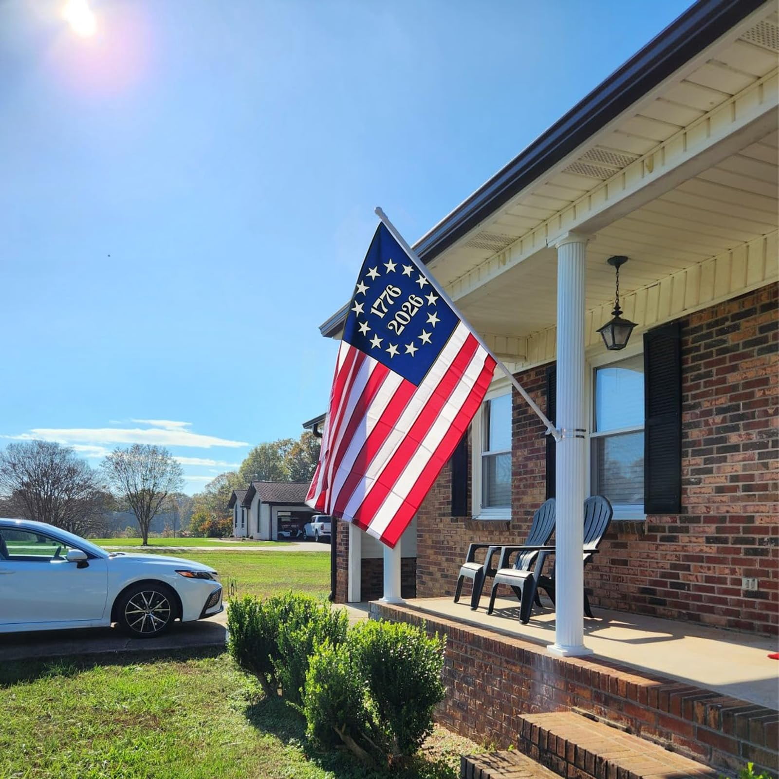 1776 Bennington 250 Anniversary USA Flag 3x5 ft Outdoor Embroidered Betsy Ross Flags 13 Colonies US 2026 American Flag Heavy Duty with 2 Brass Grommets
