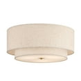 thumbnail image 1 of ShellHome16 Double Drum Gold 3-Light Semi Flush Mount Ceiling Light, Classic Fabric Linen Shade Design for Living Room, Bedroom, Kitchen, Dining Room, Hallway and Entryway, 1 of 1