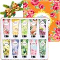 thumbnail image 1 of Juego de 10 regalos de crema de manos para adultos, compañeros de trabajo, regalos de Navidad, fragancia de plantas naturales, loción de manos perfumada, tamaño de viaje, mini loción con manteca de ka, 1 of 3