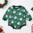 thumbnail image 2 of Staki Toddler Baby Christmas Outfit Infant Boy Xmas Bodysuit Holiday Gifts Newborn Santa Sweater Bodysuit(Green,6-12 Months), 2 of 7