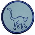 thumbnail image 2 of Blue Cat Silhouette Badge Patch Feline Pet Animal Embroidered Iron On Applique, 2 of 2