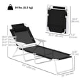 thumbnail image 3 of Outsunny Chaise Longue Extérieure avec Dossier Réglable, Noir, 3 of 10