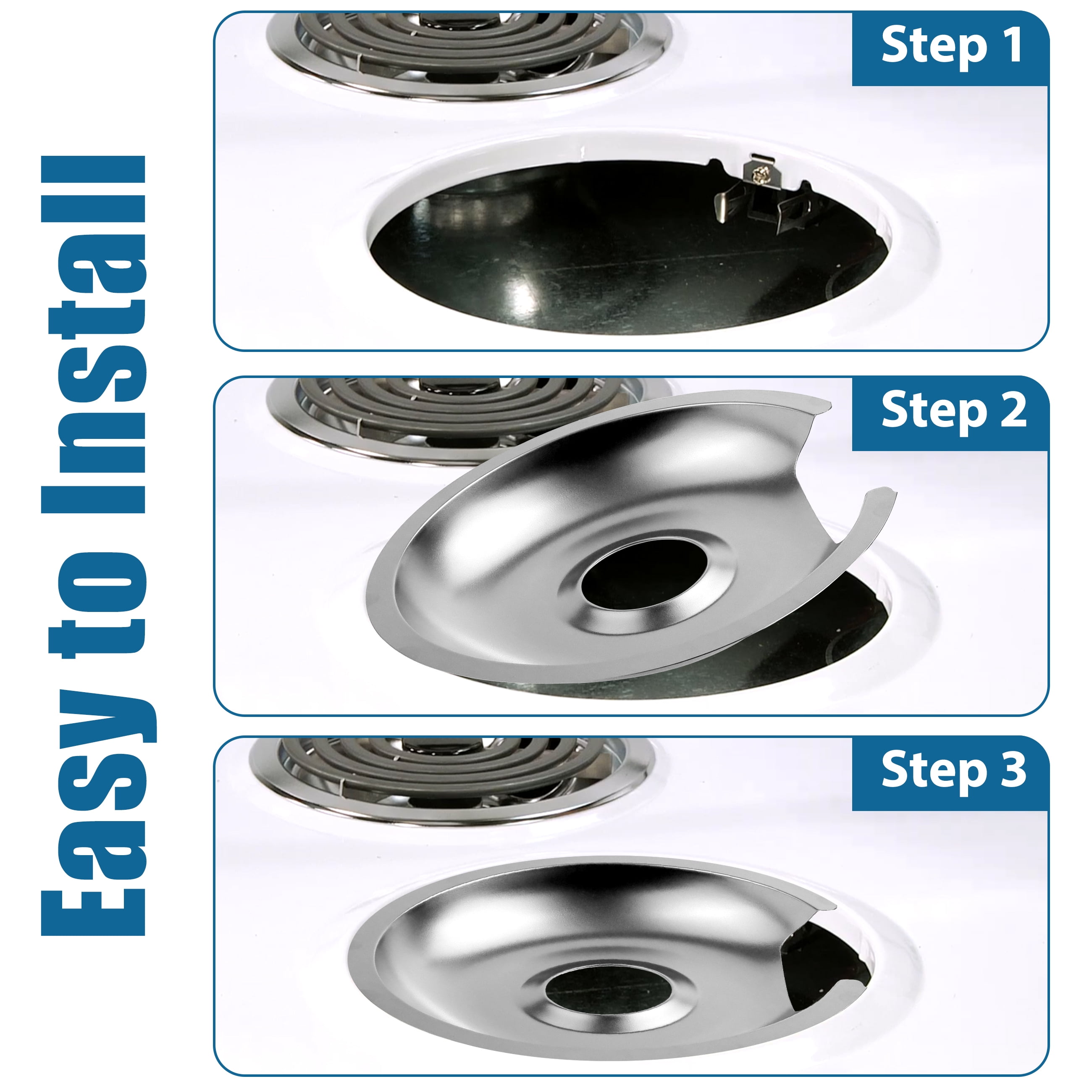 Beaquicy 715877 and 715878 Replacement Range Cooktop Drip Pans for Electric Surface Burner