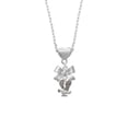 thumbnail image 2 of Delight Jewelry Silvertone Small Eagle - Mascot Silver tone Bow Heart Necklace, 2 of 4
