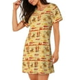 thumbnail image 2 of Wukai Wild West Colorful Print Women's Loose Short Sleeve Nightgown, Soft Sleep Dress for Comfortable Relaxation, Casual Lounge Wear, 2 of 6