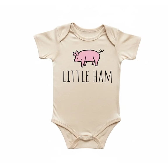 Farm Pig Farmer Newborn Baby Bodysuit