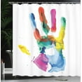 thumbnail image 4 of Ambesonne Watercolor Shower Curtain, Colored Human Hand, 69"Wx84"L, Multicolor, 4 of 5